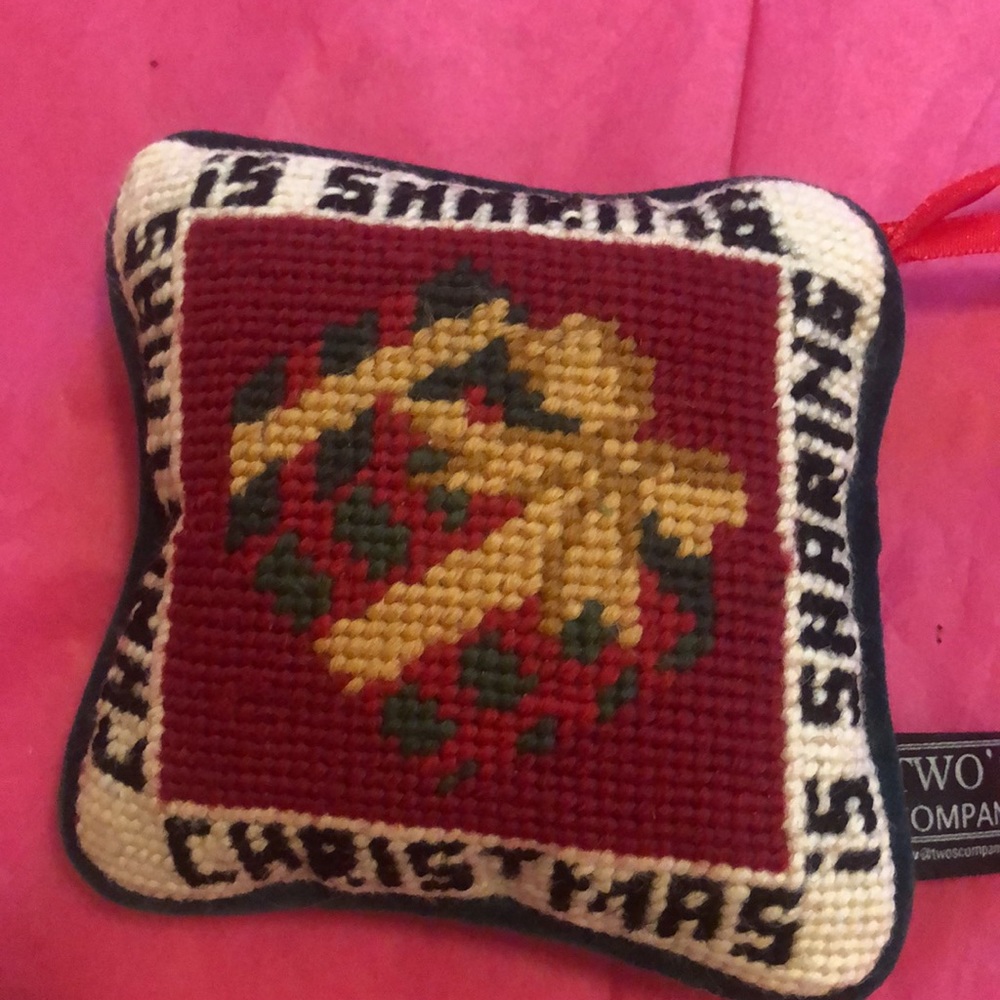Mini Neddlepoint Christmas pillow